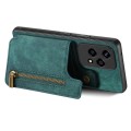 For Honor 100 Pro Retro Leather Zipper Wallet Back Phone Case(Green)