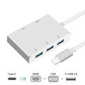 USB C to HDMI VGA USB Hub Adapter 5 in 1 USB 3.1 Converter for Laptop for MacBook,ChromeBook Pixel,H