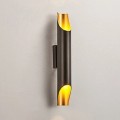 warm light Modern Wall Lamp LED Aluminum Alloy Pipe Lighting, Style:Single-tube Black