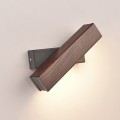Simple Rotatable Bedside Bedroom Wall Lamp Warm Night Light, Size:21cm(Walnut)