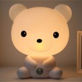 Baby Bedroom Lamps Night Light Cartoon Pets Pvc Plastic Sleep Led Kid Lamp Bulb bear(US)