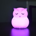 Cute owl cartoon colorful LED Lamp creative silicone night light childrens toy lamp bedroom decorati