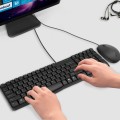 Rapoo X120 Computer Business Office USB Wired Keyboard and Mouse Set(Black)