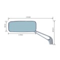 Anti-glare Square Aluminum Motorcycle Modified Rearview Mirror
