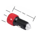 Diamond Car Dual USB Charge Mobile Phone Safety Hammer Charger(red red)