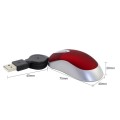Mini Computer Mouse Retractable USB Cable Optical Ergonomic1600 DPI Portable Small Mice for Laptop(R