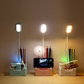 Student USB Charging Bedroom Touch LED Eye Protection Multifunctional Creative Desk Lamp, Style:With