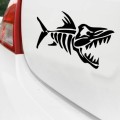 10 PCS Car Sticker Motorcycle Pulling Flower Stick Fish Bone Cartoon Personality Body Sticker(Black)