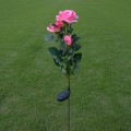 Solar LED Artificial Rose Lantern Garden Decoration Lawn Lamp(Pink)