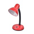 Vintage Iron LED Desk Lamp Push Button Switch Eye Protection Reading Led Light Table Lamps(Red)