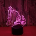 3W Excavator 3D Light Colorful Touch Control Light Creative Small Table Lamp with Black Base, Style: