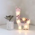 LED Painted Lantern Alpaca Night Light Holiday Decoration Room Posing Style Light(White)