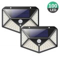 1 PCS  100 LEDs Outdoor Patio Solar Induction Wall Light Adjustable Balcony Garden Lighting Small St
