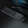 LANGTU LT600 Silent Office Punk Keycap Wireless Keyboard Mouse Set(Black)