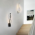 Black Simple Led Aisle Bedroom Bedside Wall Lamp(Warm Light)