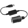 Car Converter Adapter Wired Controller USB to Cigarette Lighter Socket 5V to 12V Boost Power Adapter
