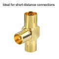 TV Male to 2x Female Aerial Antenna Plug Connector Coaxial Cable Adapter
