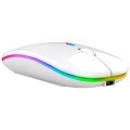 3 Keys RGB Backlit Silent Bluetooth Wireless Dual Mode Mouse(White)