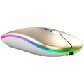 3 Keys RGB Backlit Silent Bluetooth Wireless Dual Mode Mouse (Gold)