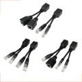 2 Sets RJ45 Network Signal Splitter Upoe Separation Cable, Style:U-01 4 Crystal Heads