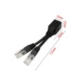 2 Sets RJ45 Network Signal Splitter Upoe Separation Cable, Style:U-02 3 Crystal Heads + 1 Female