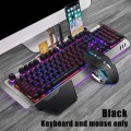 K680 Rechargeable Wireless Keyboard and Mouse Set(Black Mixed Color)