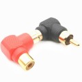 20 PCS / 10 Pairs L-shaped Lotus RCA Right Angle Elbow RCA Male to Female Audio Adapter(Color Random