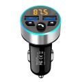 Halo Car MP3 Bluetooth Player Car Charger Car FM Transmitter 3.1A Car Charger(Snow Silver)