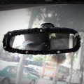 Crystal Car Interior Accessories Rear View Mirror Cover Leather Auto Rearview Mirror Cover Decoratio