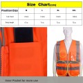 Multi-pockets Safety Vest Reflective Workwear Clothing, Size:XXL-Chest 130cm(Orange)