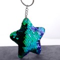 2 PCS Cute Chaveiro Star Keychain Glitter Pompom Sequins Key Chain Gifts for Women Llaveros Mujer Ca