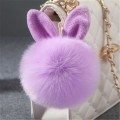 Fur Pom Keychains Fake Rabbit Fur Ball Keychain(purple)