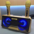 SDRD SD-301 2 in 1 Family KTV Portable Wireless Live Dual Microphone + Bluetooth Speaker(Gold)