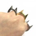 Women Men Safety Survival Ring Tool Self Defence Stainless Steel Finger Defense Ring(Black)