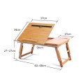 Folding Laptop Desk Bed Card Slot Lifting Type Lazy Computer Desk, Size: Medium (54cm), Style:with D