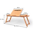 Folding Laptop Desk Bed Card Slot Lifting Type Lazy Computer Desk, Size: Large (72cm), Style:with Dr