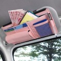 Car Sun Block Glasses Case Document Holder Car Plastic Frame Zipper Type Multi-Function Card Bag Sto