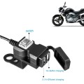 Dual USB Port 12V Waterproof Motorbike Motorcycle Handlebar Charger 5V 1A/2.1A Adapter Power Supply
