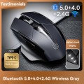Inphic A1 6 Keys 1000/1200/1600 DPI Home Gaming Wireless Mechanical Mouse, Colour: Gray Wireless+Blu