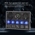 5-Position Switch Dual USB With Voltage Power Base Car Yacht RV Switch Panel Combination(Blue Light)