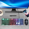 LIMEIDE GTX300 1600DPI 104 Keys USB Rainbow Suspended Backlight Wired Luminous Keyboard and Mouse Se