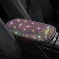 Car Diamond Armrest Box Cushion Personalized Car Decorations Dirt And Non-Slip(Black Colorful Diamon