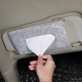 Car Tissue Box Car Hanging Sun Visor Pumping Box(Beige White Diamonds)