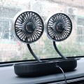 F303 Car USB Fan Car Shake Head Fan(Double Head Silver)