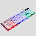 LIMEIDE GTX300 104 Keys Retro Round Key Cap USB Wired Mouse Keyboard, Cable Length: 1.4m, Colour: Pu