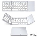 B033 63 Keys Wireless Bluetooth Three Folding Keyboard(White)