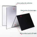 3-in-1 Reflective Board A3 Cardboard Folding Light Diffuser Board (White + Black + Silver)