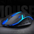 2 PCS T-WOLF V1 USB Interface 3-Buttons 1200 DPI Wired Mouse 7-Color Backlit Gaming Mouse, Cable Len