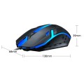 2 PCS T-WOLF V1 USB Interface 3-Buttons 1200 DPI Wired Mouse 7-Color Backlit Gaming Mouse, Cable Len