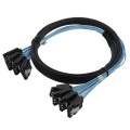 Mini SAS to SATA Data Cable With Braided Net Computer Case Hard Drive Cable,specification: 4SATA-0.5